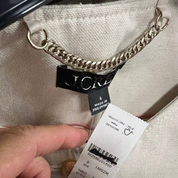 J.Crew Womens $158 Contrast Vest Linen Blend Dried Wheat Size 6 BZ872 - Picture 8 of 10